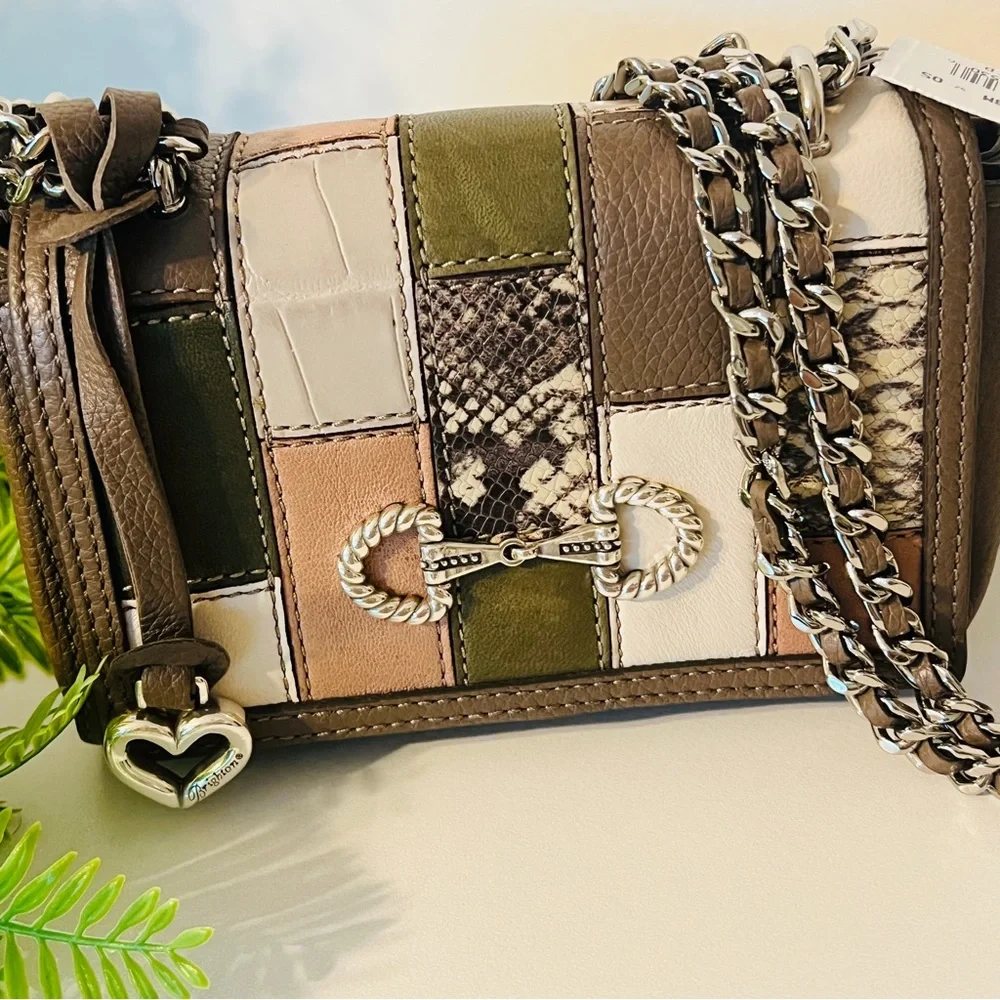 BRIGHTON Small Flap Bag with Patchwork Pattern NWT